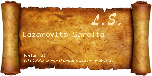 Lazarovits Sarolta névjegykártya